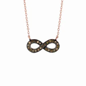 CHAMPAGNE DIAMOND INFINITY NECKLACE 14K GOLD (0.15 CTW)