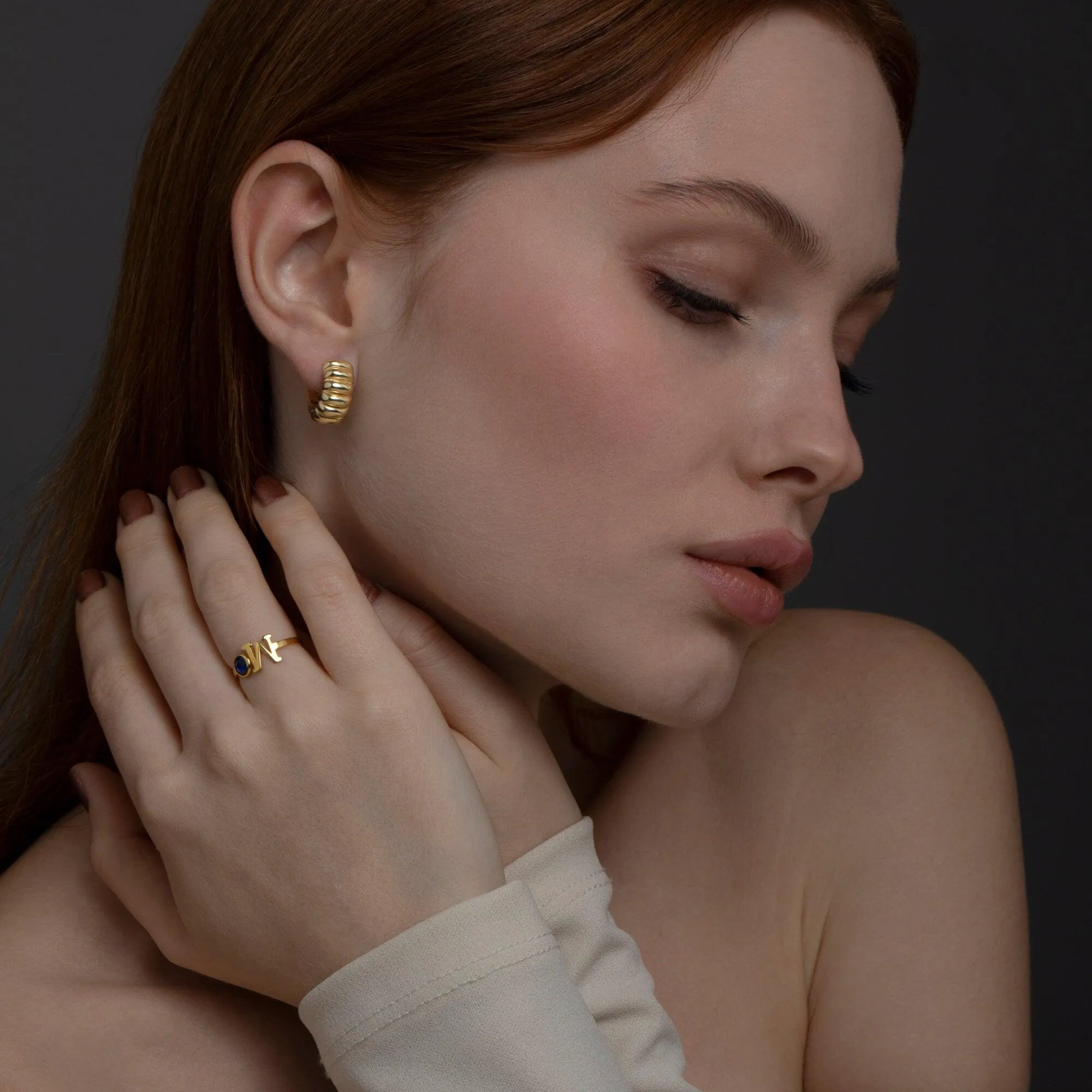 Chunky Croissant Hinged Hoop Earrings - 18K Gold Vermeil