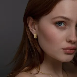 Chunky Croissant Hinged Hoop Earrings - 18K Gold Vermeil