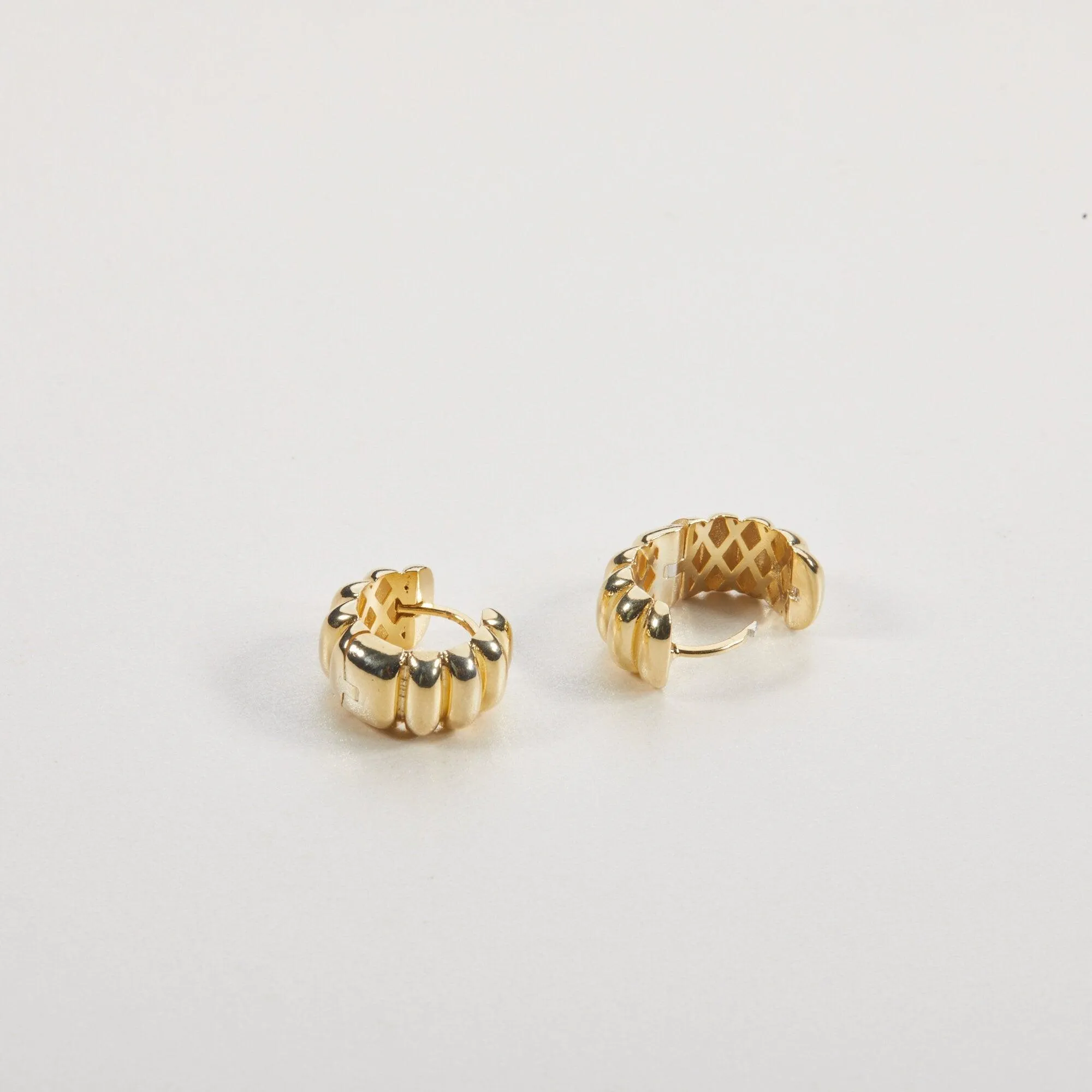 Chunky Croissant Hinged Hoop Earrings - 18K Gold Vermeil