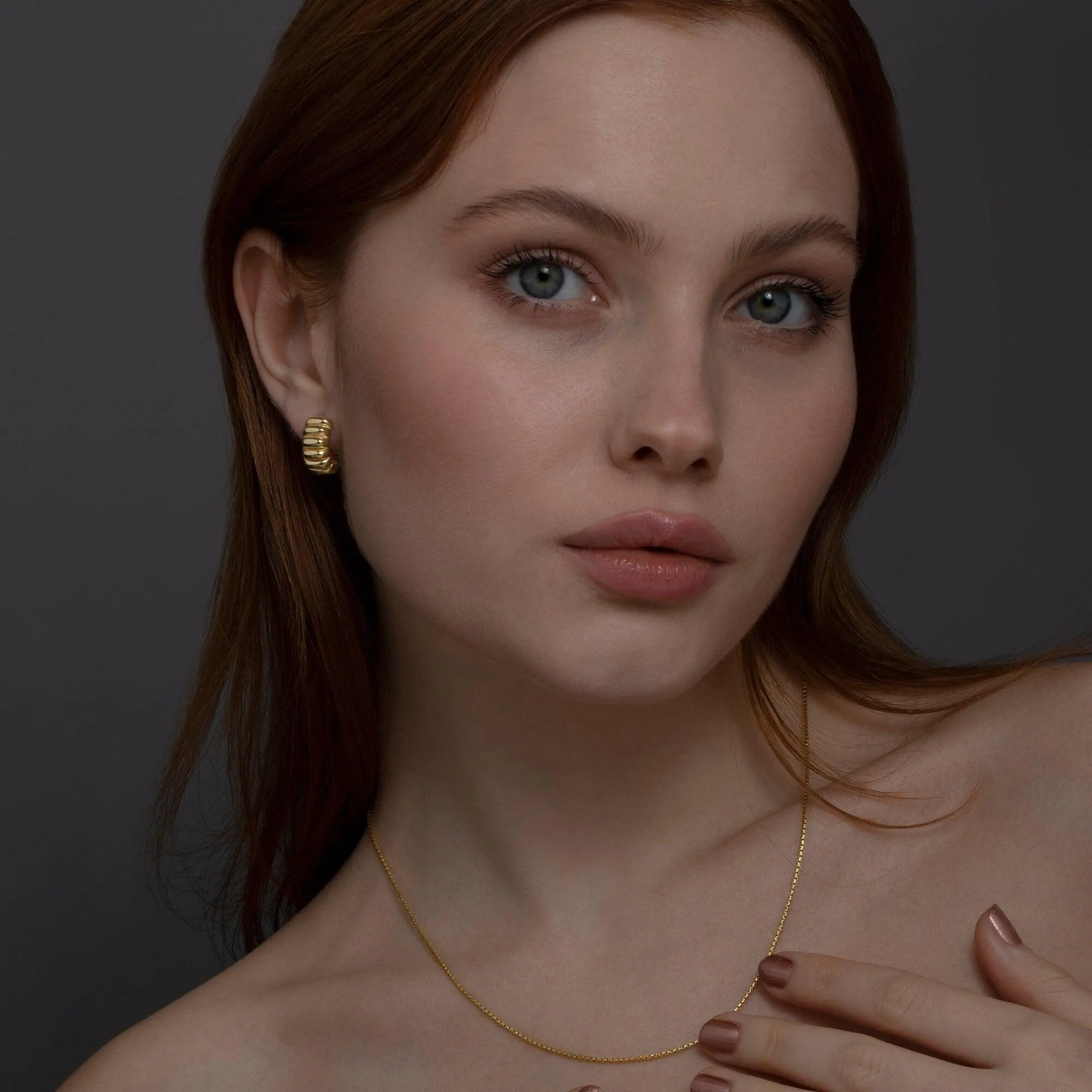 Chunky Croissant Hinged Hoop Earrings - 18K Gold Vermeil