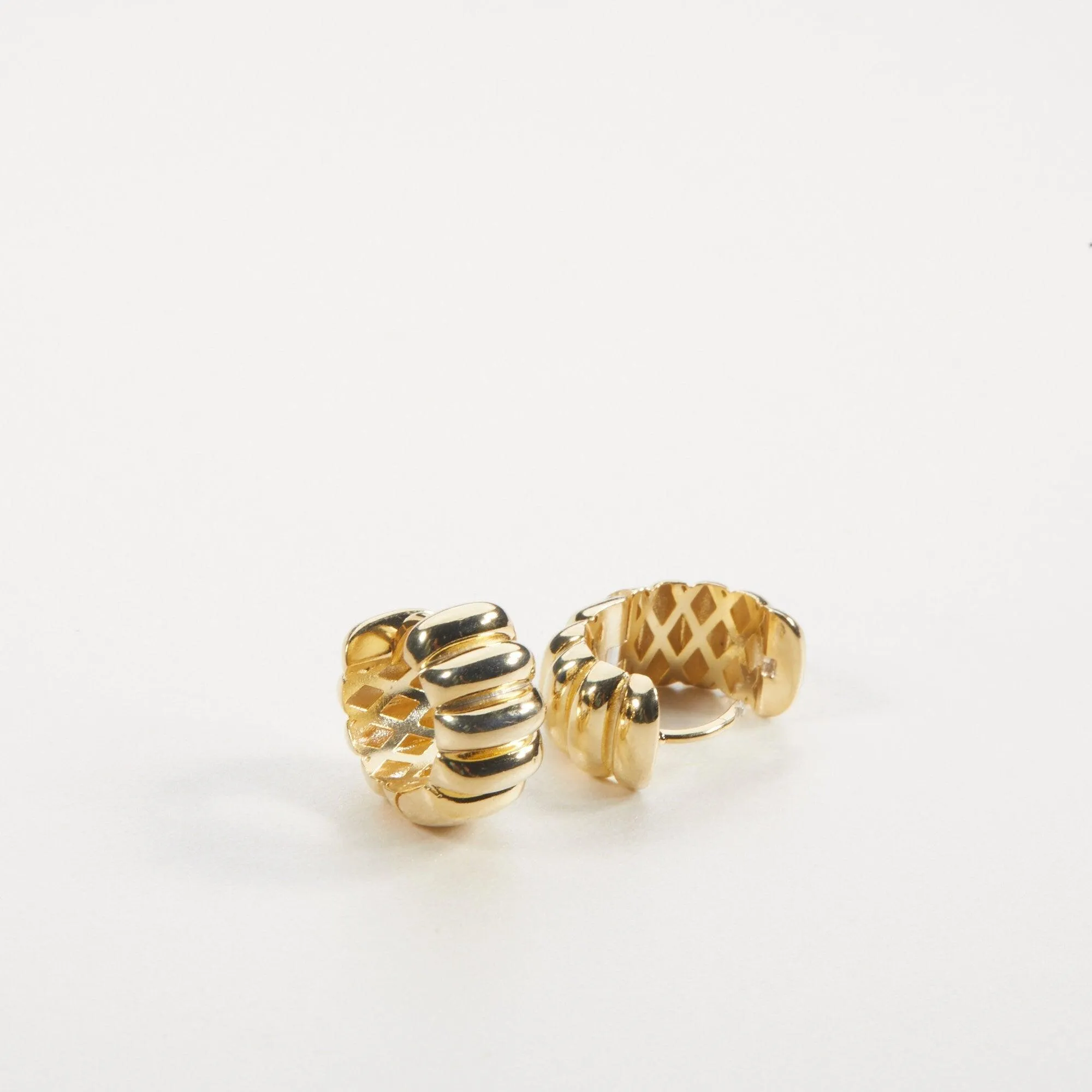 Chunky Croissant Hinged Hoop Earrings - 18K Gold Vermeil