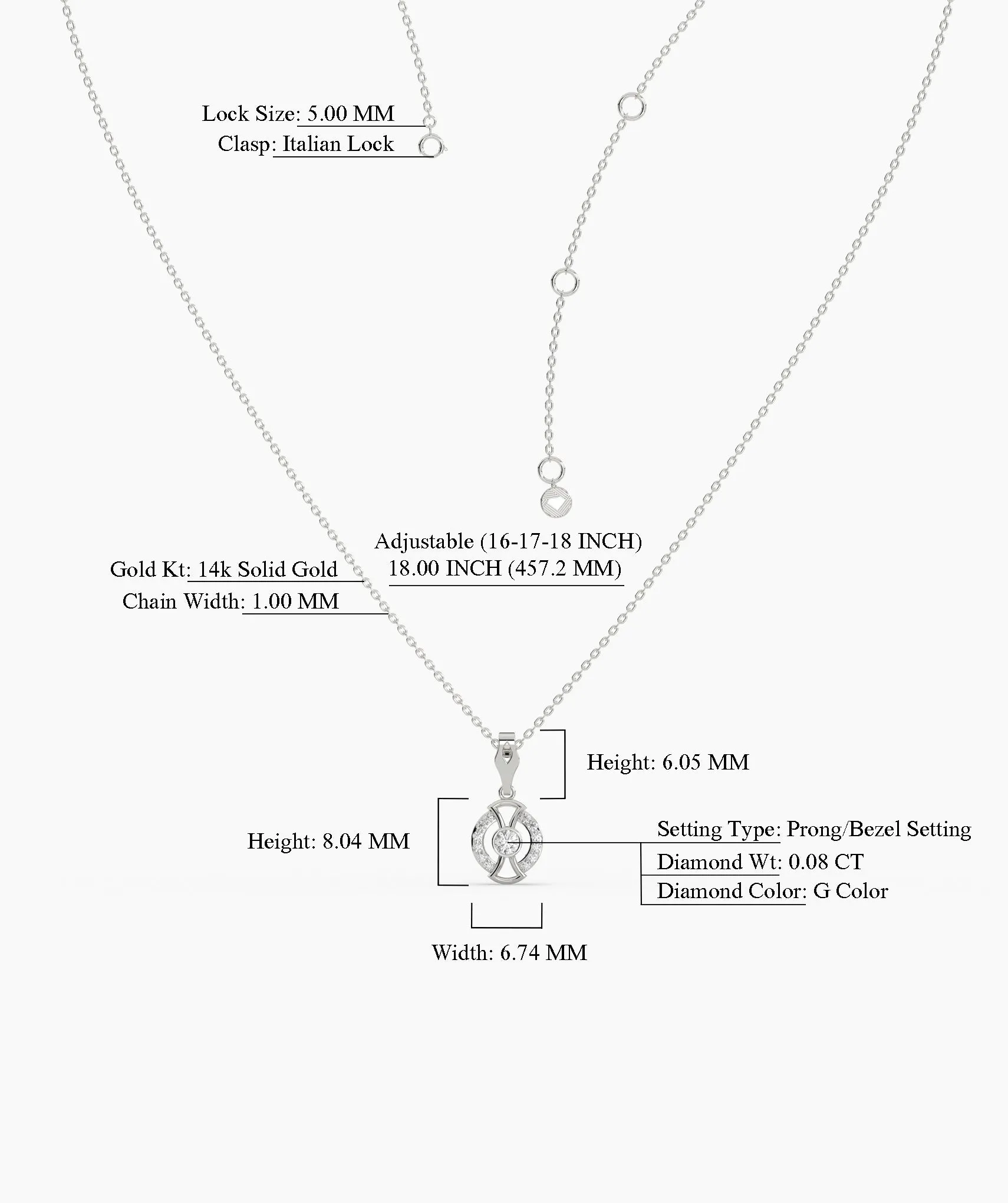 Circle Diamond Pendant Necklace