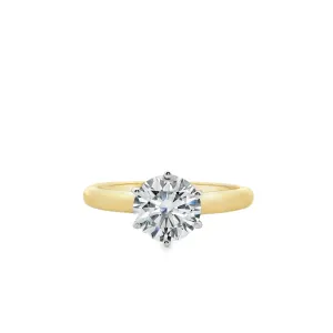 Clara - 14ct Yellow and White Gold Lab Grown Diamond Engagement Ring 1.26ct Round Brilliant Solitare