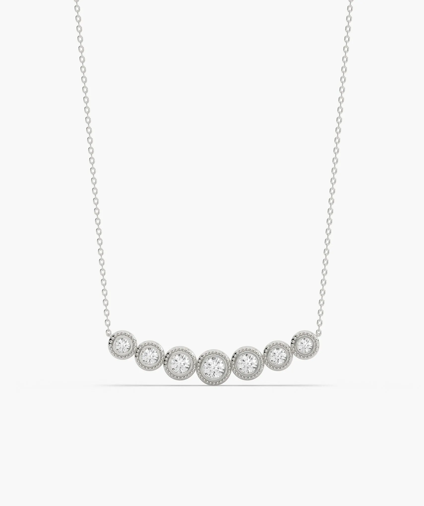 Classic Bezel Diamond Line Necklace