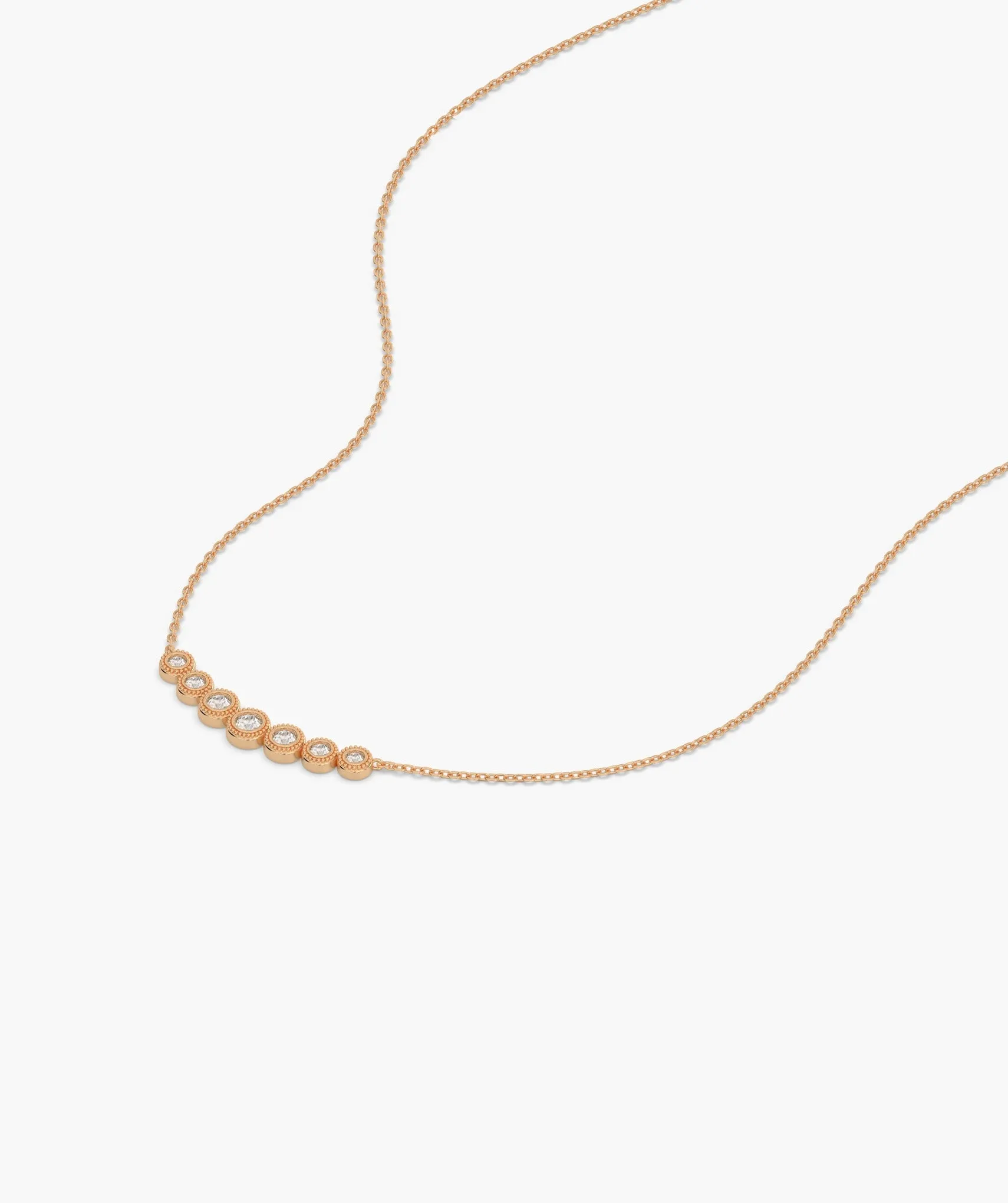 Classic Bezel Diamond Line Necklace