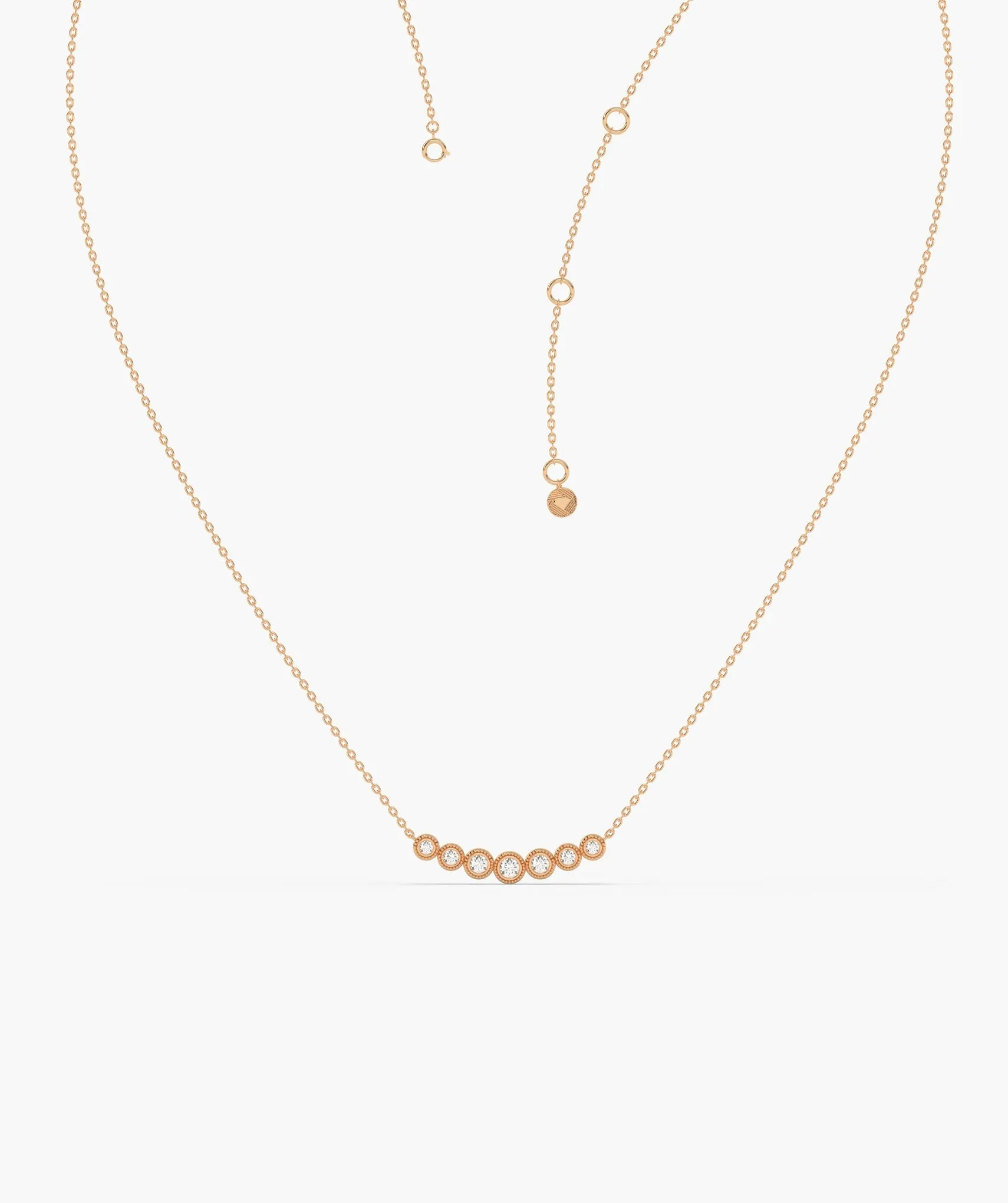 Classic Bezel Diamond Line Necklace
