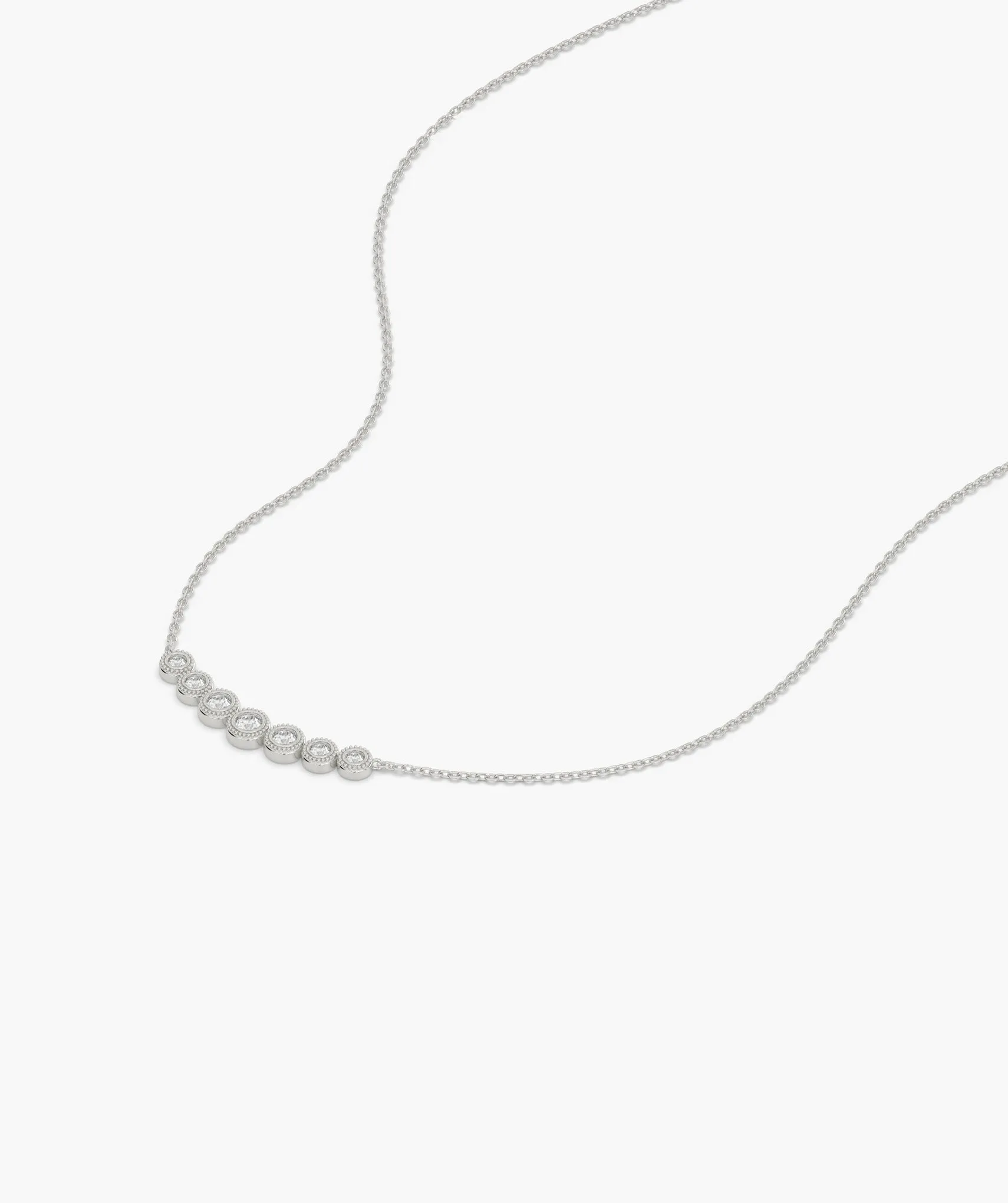 Classic Bezel Diamond Line Necklace