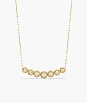 Classic Bezel Diamond Line Necklace