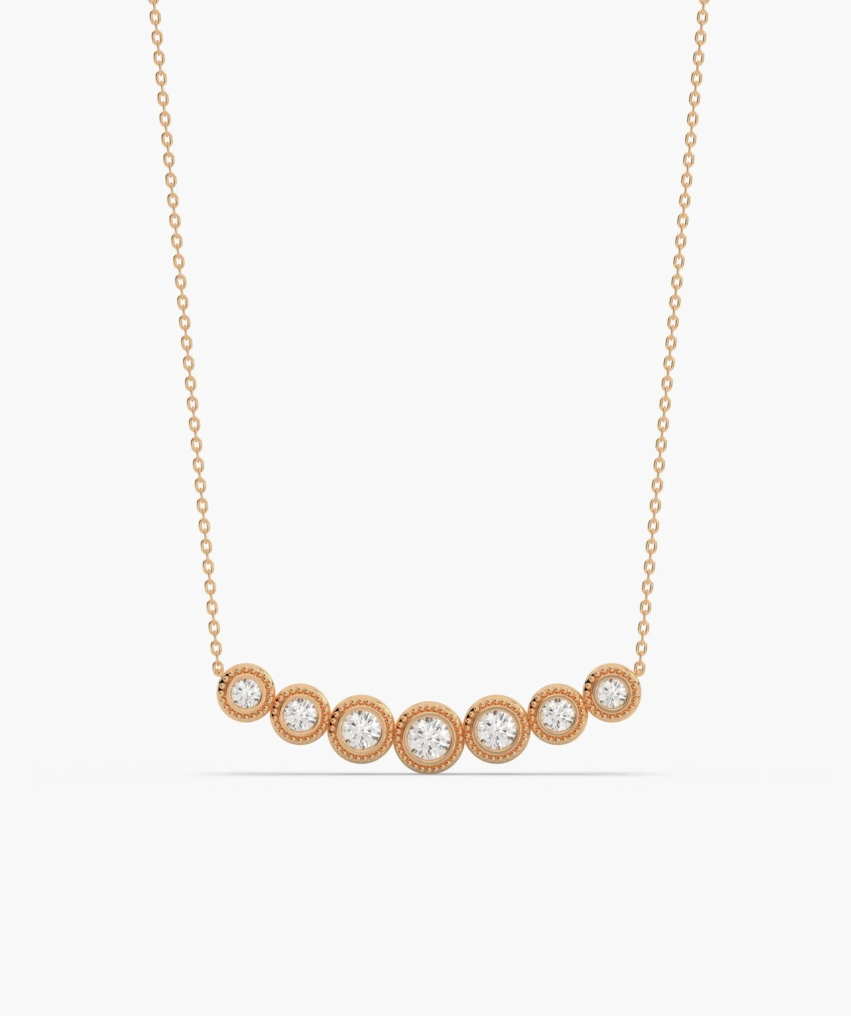 Classic Bezel Diamond Line Necklace