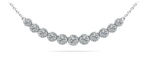Classic Strand Necklace With Graduated Diamonds And Diamond Chain  with 0.99 ct.(finished)