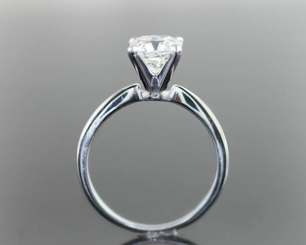 Classic V Prong Tapered Solitaire Engagement Ring