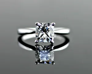 Classic V Prong Tapered Solitaire Engagement Ring