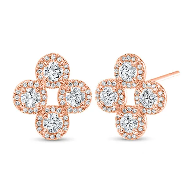 Clover Diamond Stud Earrings