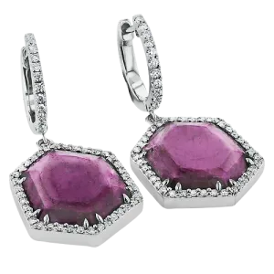 Color Earring in 18k Gold with Diamonds