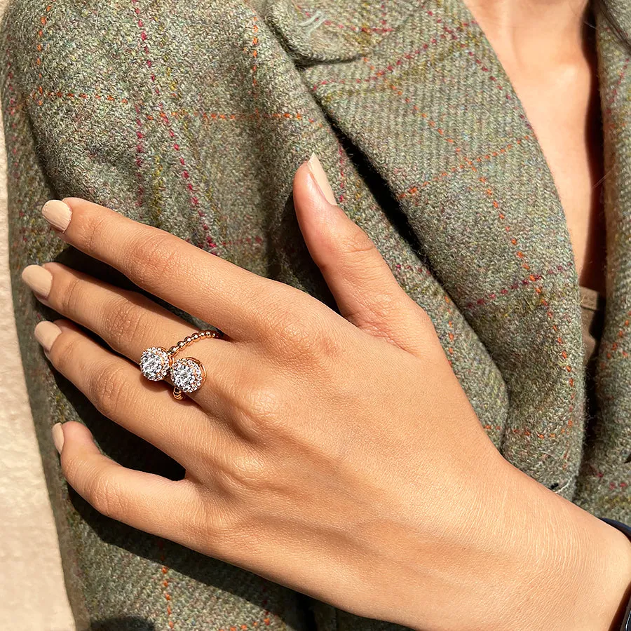 Composite Diamond Open Statement Ring