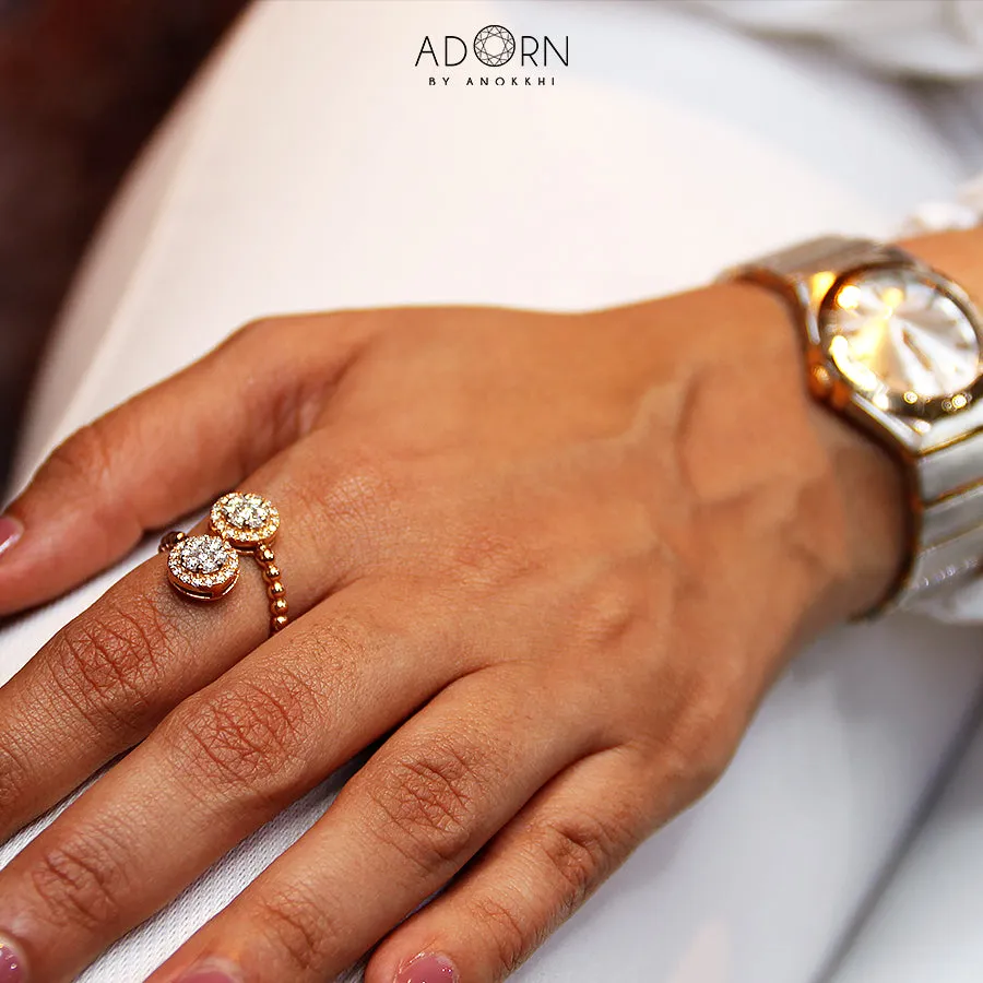 Composite Diamond Open Statement Ring