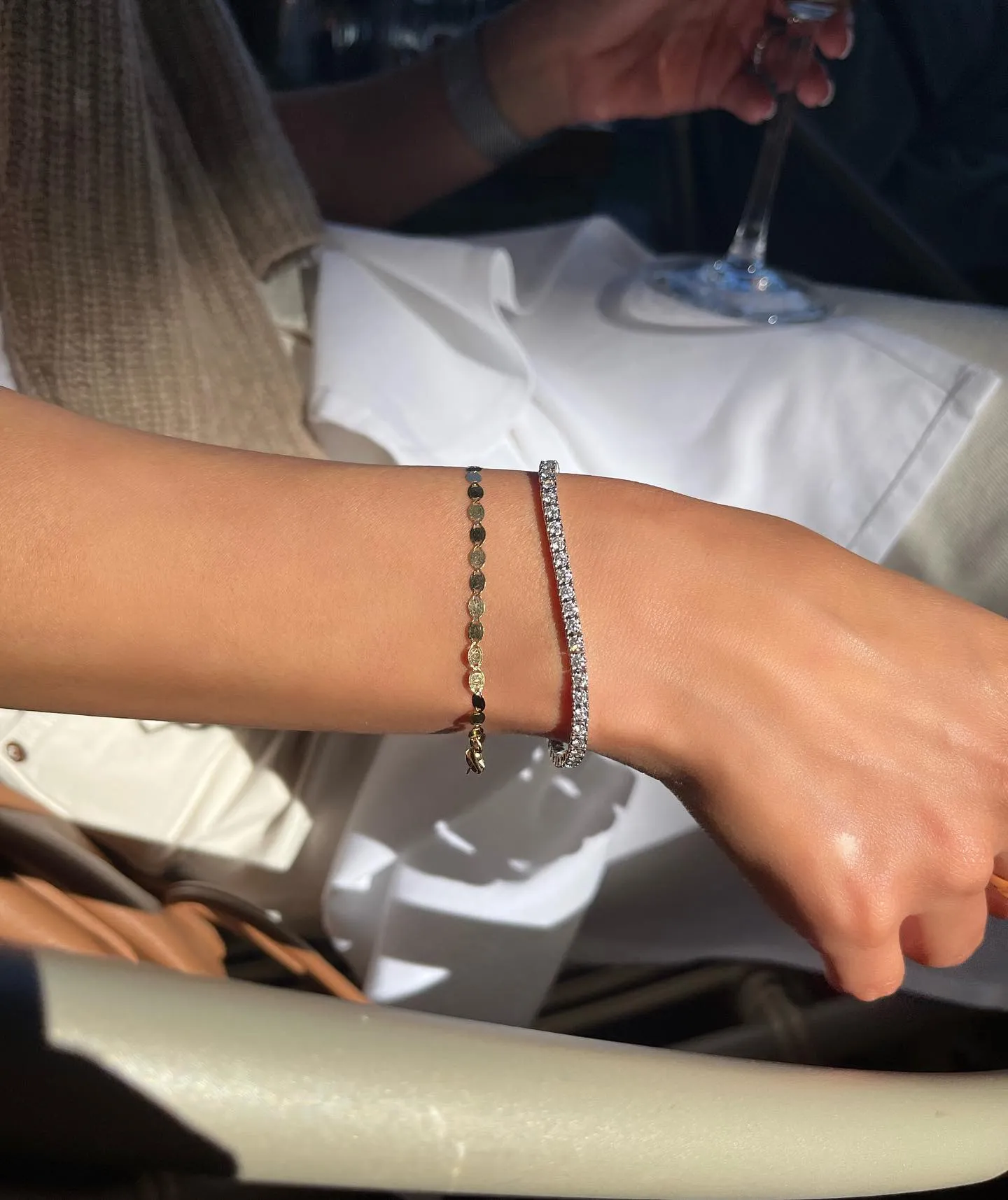 Contemporary Large Diamond Tennis Bracelet
