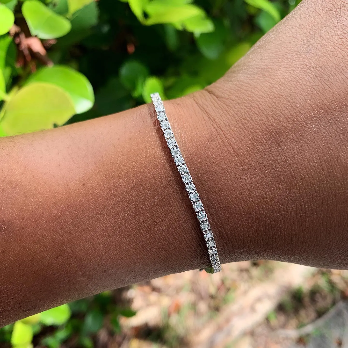 Contemporary Large Diamond Tennis Bracelet