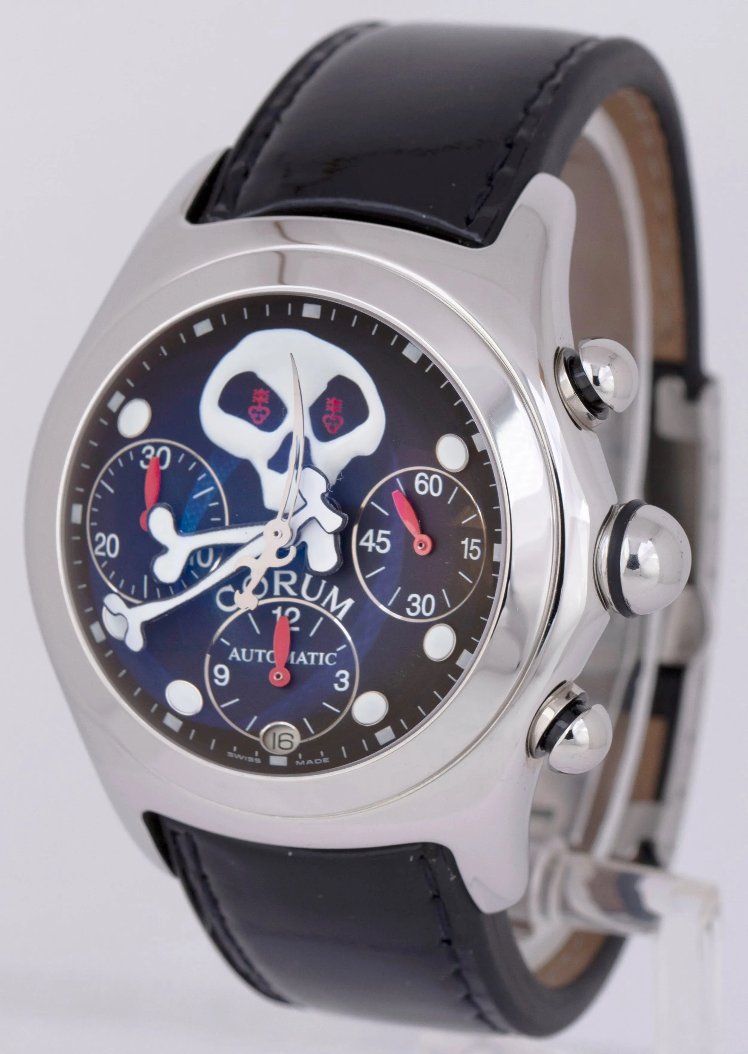 Corum Jolly Roger Chronograph 285.140.20 Automatic 45mm Steel Leather Watch Box