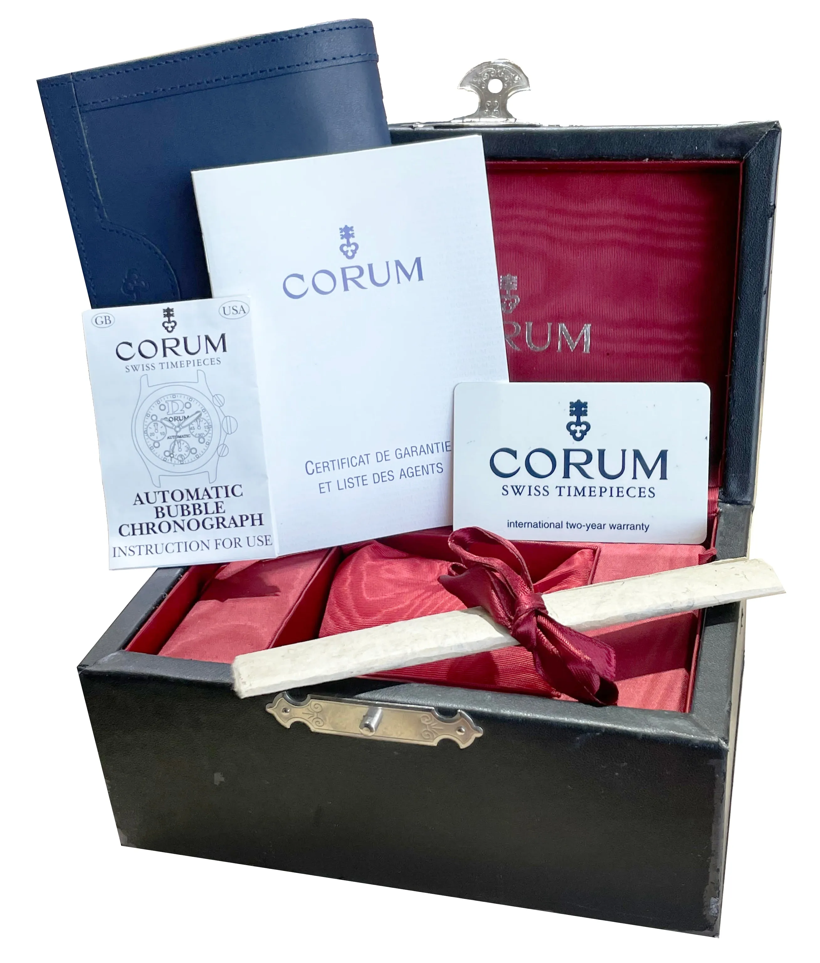 Corum Jolly Roger Chronograph 285.140.20 Automatic 45mm Steel Leather Watch Box