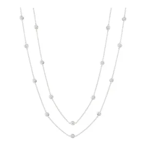 Crislu Bezel  20" or 24" Necklace Finished in Pure Platinum