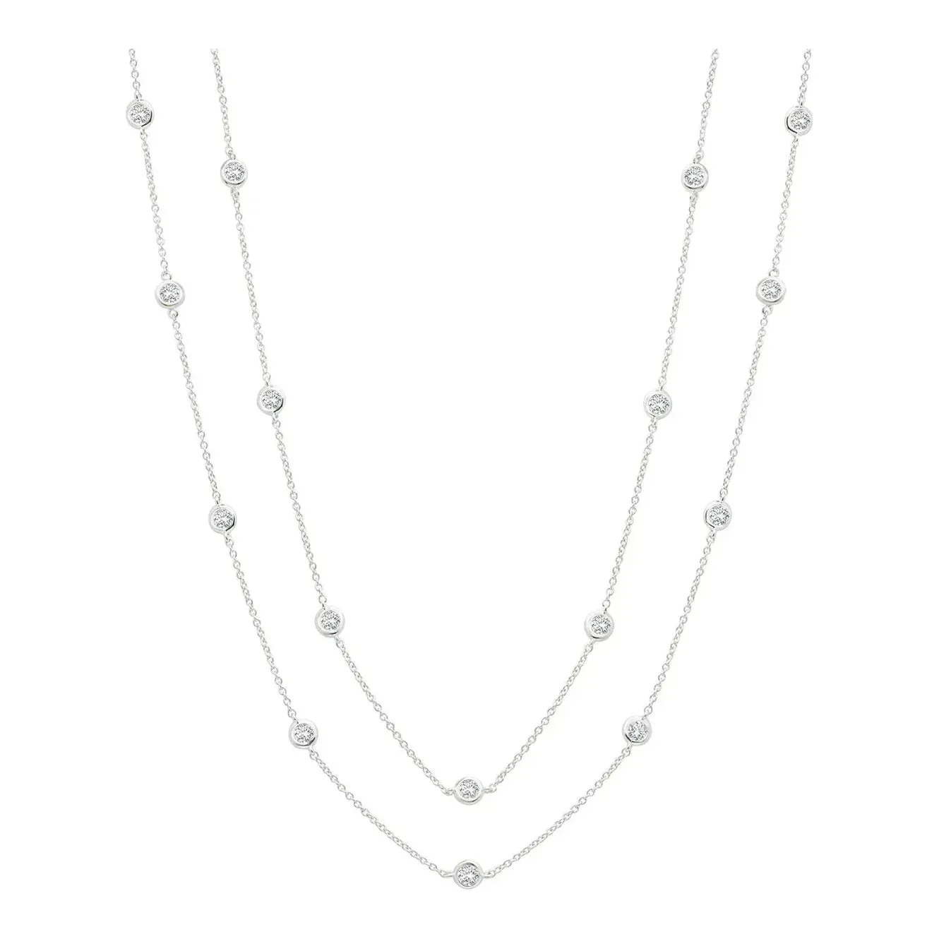 Crislu Bezel  20" or 24" Necklace Finished in Pure Platinum