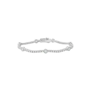 CRISLU Princess Cut Cuff Ruby Cubic Zirconia Bracelet