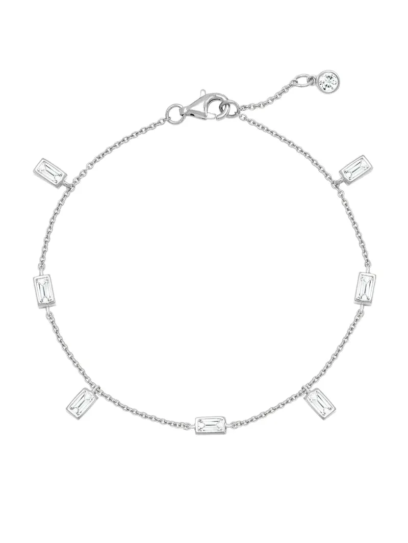 Crislu Prism Baguette Bracelet Finished in Pure Platinum