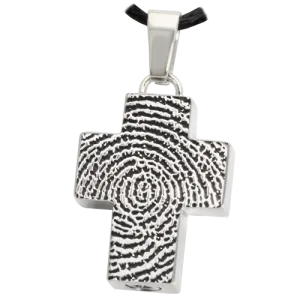 Cross Fingerprint Standard Size Pendant