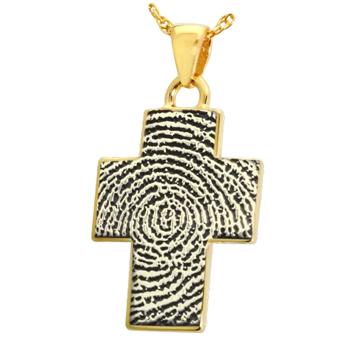 Cross Fingerprint Standard Size Pendant