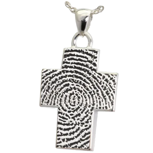 Cross Fingerprint Standard Size Pendant