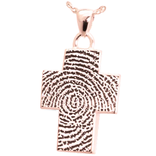 Cross Fingerprint Standard Size Pendant