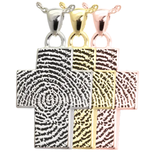 Cross Fingerprint Standard Size Pendant