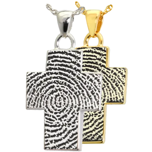 Cross Fingerprint Standard Size Pendant