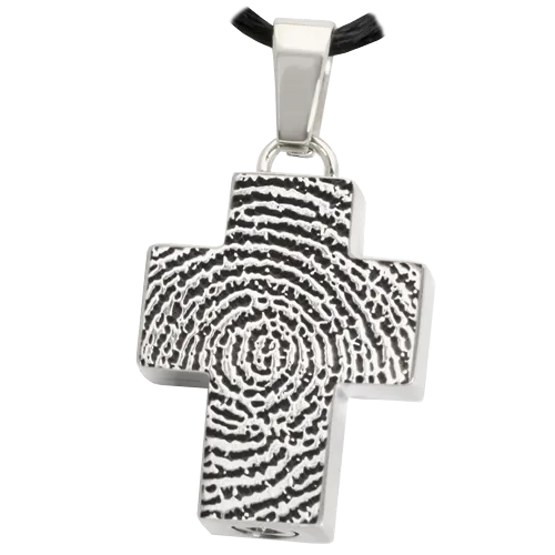 Cross Fingerprint Standard Size Pendant