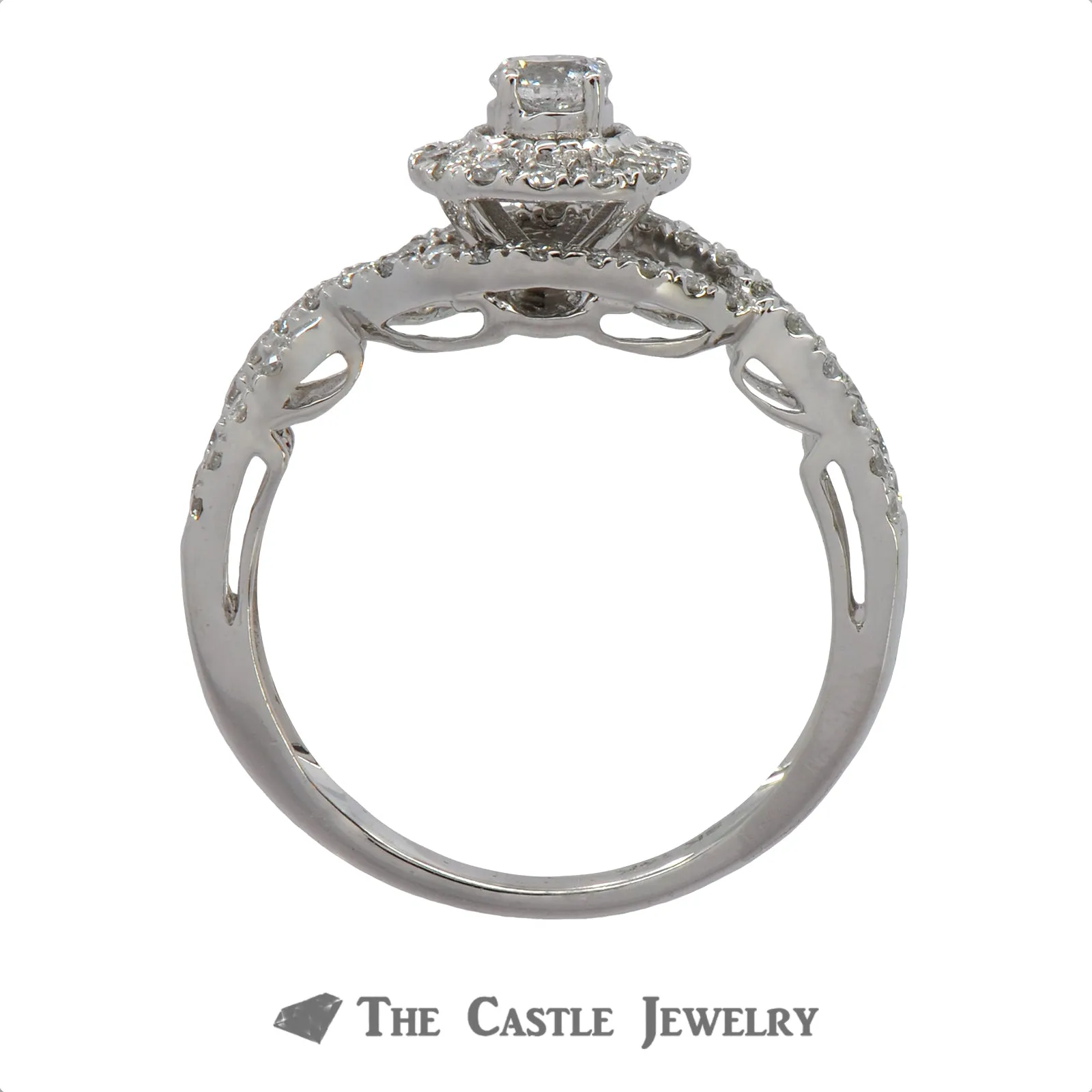 Crown Collection Round Diamond Engagement Ring with Halo Design