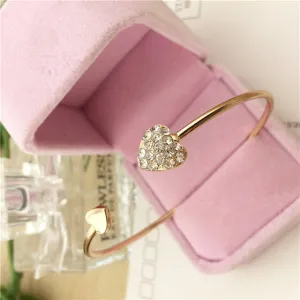 Crystal Heart Cuff