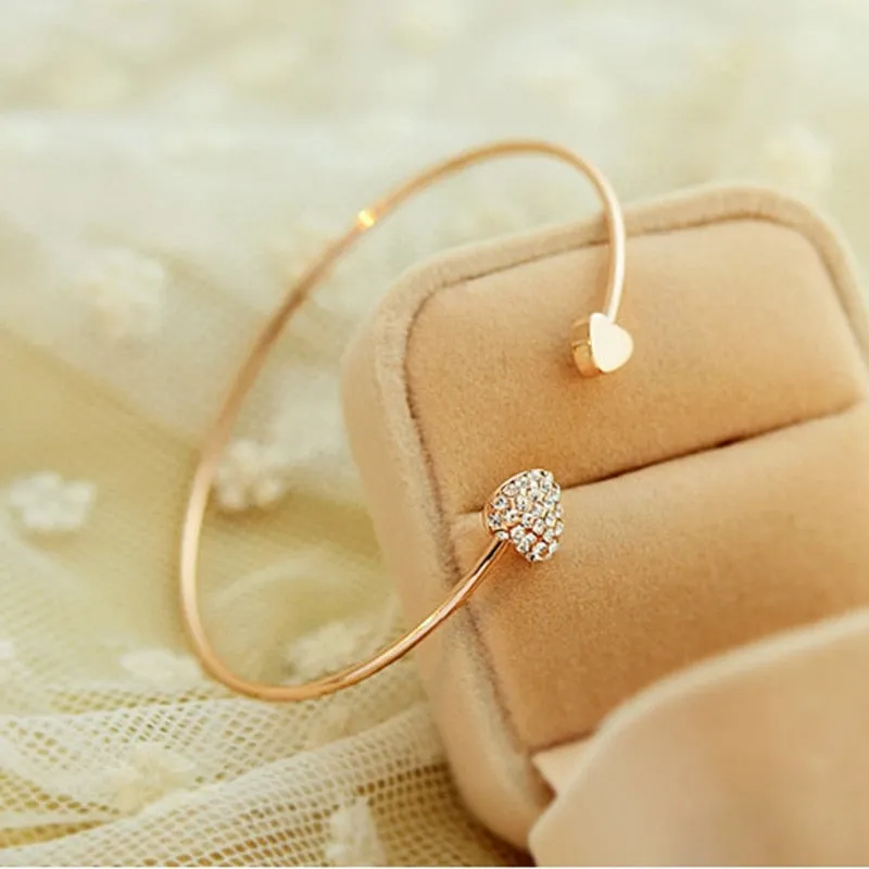 Crystal Heart Cuff