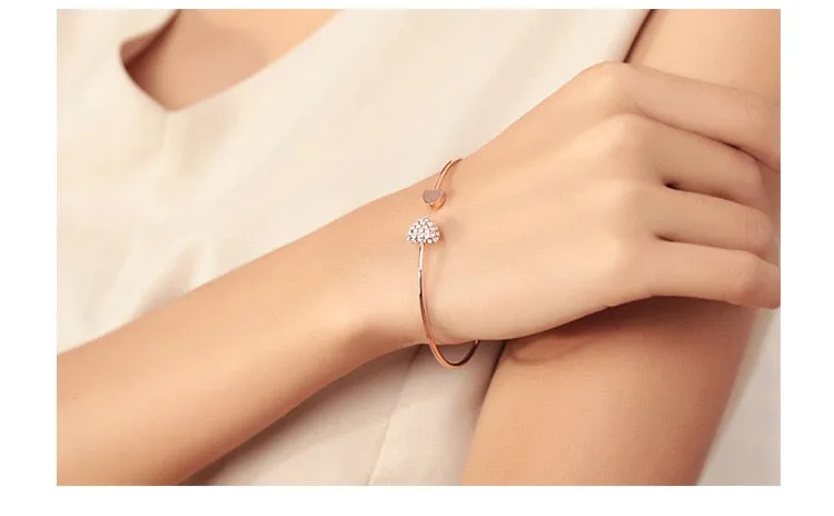 Crystal Heart Cuff