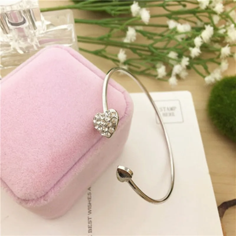 Crystal Heart Cuff