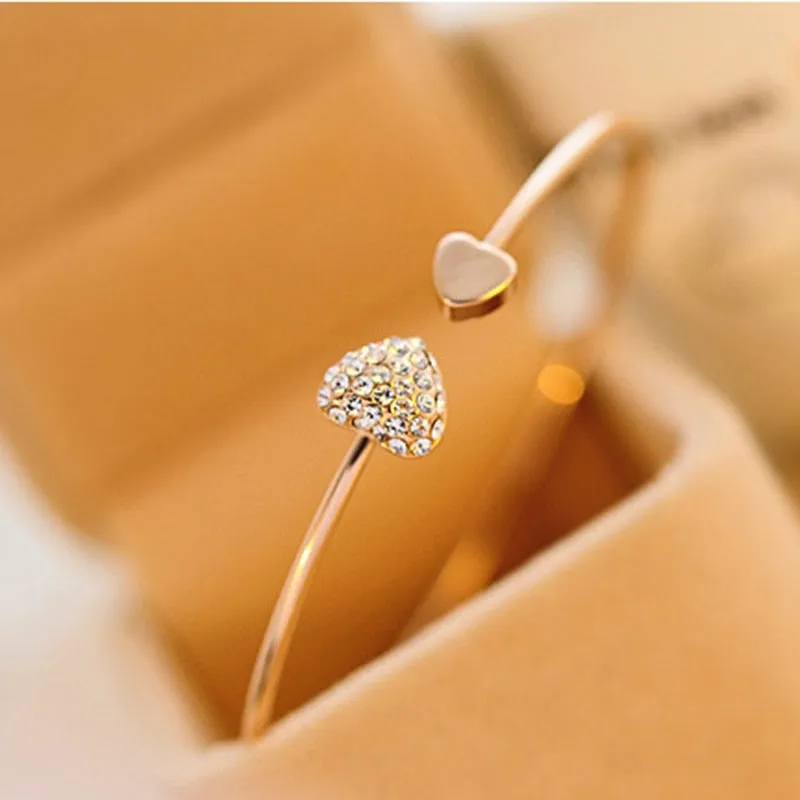Crystal Heart Cuff