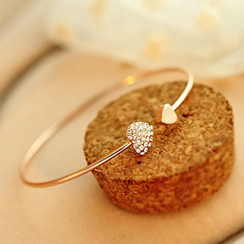 Crystal Heart Cuff