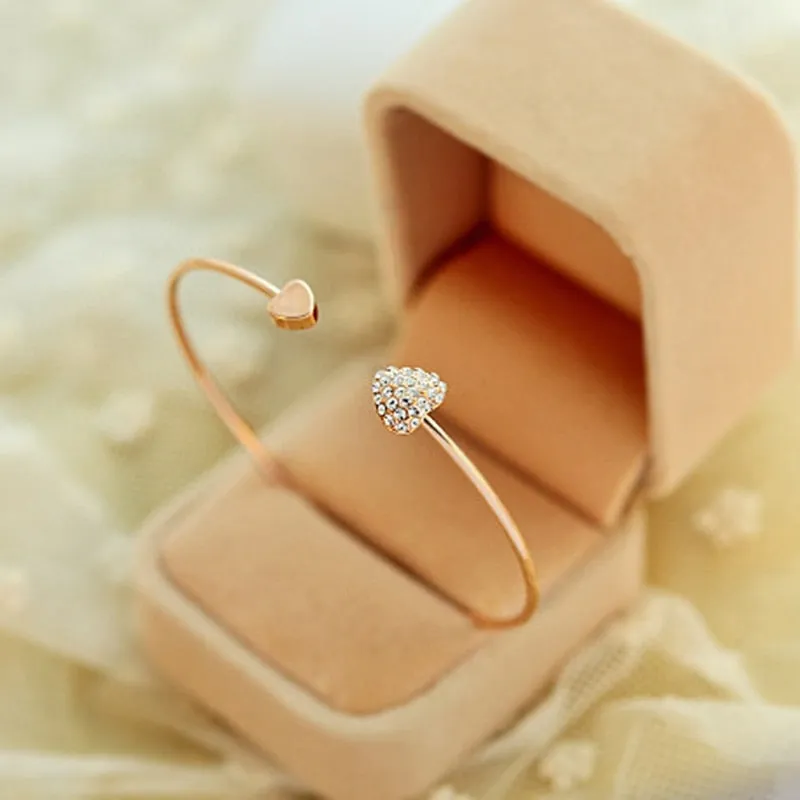 Crystal Heart Cuff