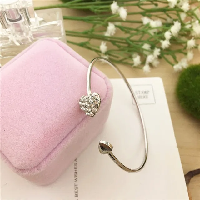 Crystal Heart Cuff
