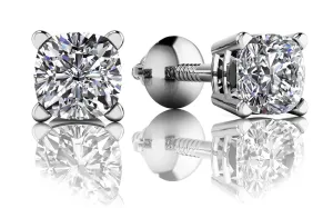 Cushion Cut Diamond Diamond Studs with 1.00 ct.(finished) 4.5mm