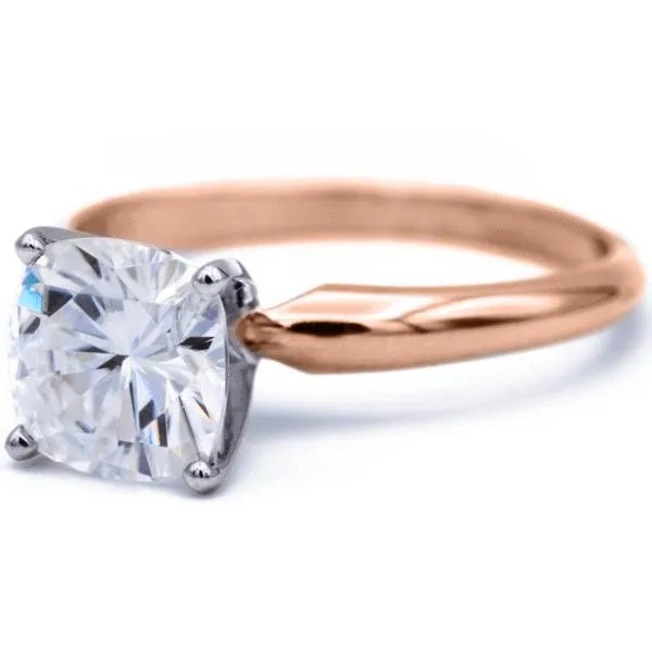 Cushion Moissanite 4 Prongs FANCY Solitaire Ring