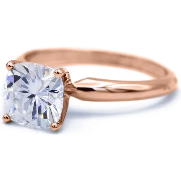Cushion Moissanite 4 Prongs FANCY Solitaire Ring