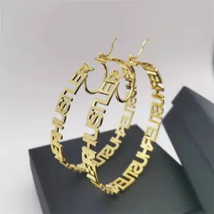 Custom Letter Circle Earrings
