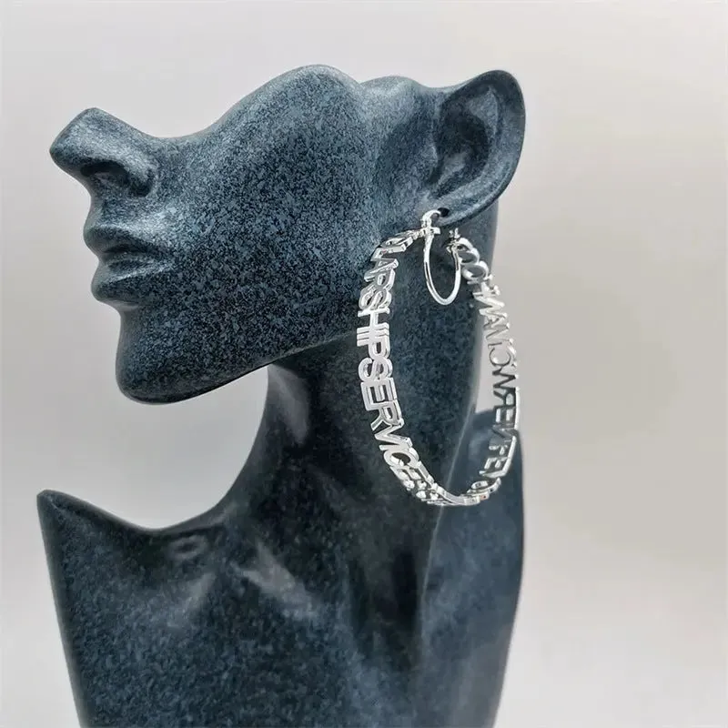 Custom Letter Circle Earrings